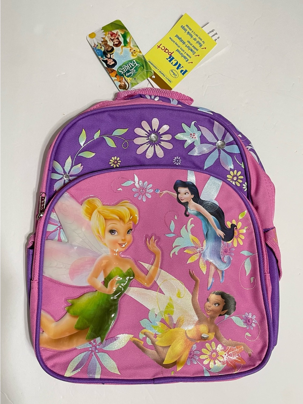 Small Backpack - Disney - Tinkerbell - Fairies Friends Purple 12" School Bag NEW